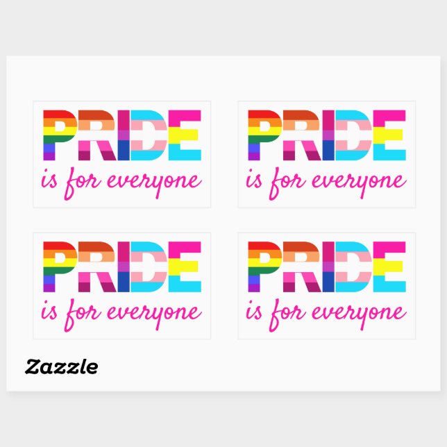 LGBTQ Pride Rainbow Colors Typography Rectangular Sticker (Sheet)