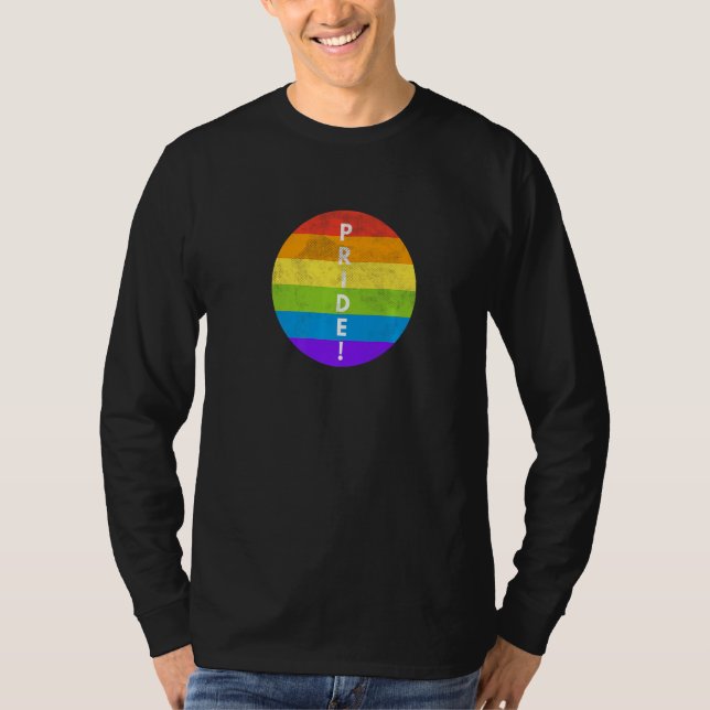 LGBTQ Pride Rainbow Flag Equality Gay Lesbian Tran T-Shirt (Front)