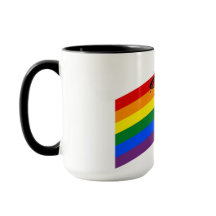 LGBTQ+ Pride Rainbow Flag With Cute Dog Mug