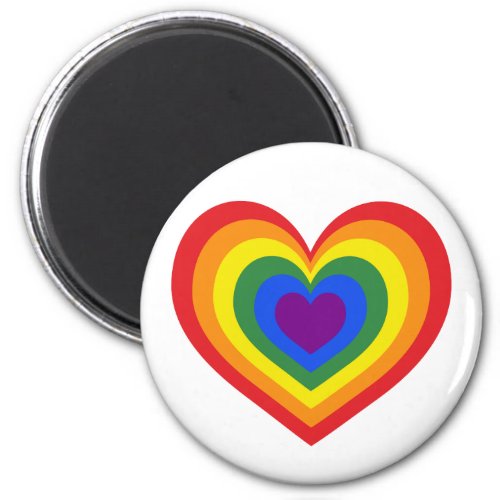 LGBTQ Pride Rainbow Heart Magnet
