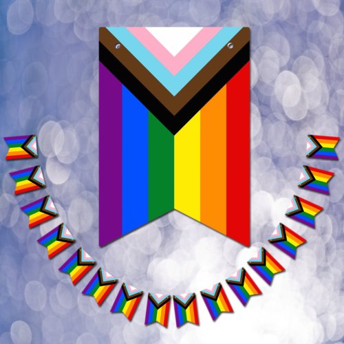 LGBTQ  Pride _ Rainbow Progress Bunting Flags