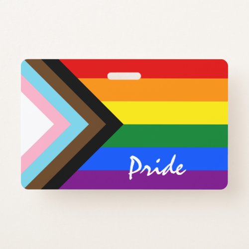LGBTQ  Pride _ Rainbow Progress Flag  Badge