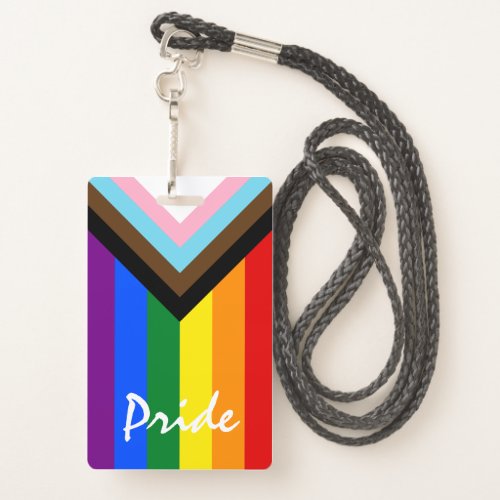 LGBTQ  Pride _ Rainbow Progress Flag   Badge