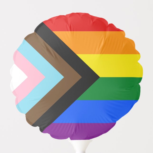 LGBTQ & Pride - Rainbow Progress Flag Balloon (Front)
