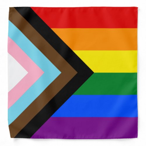 LGBTQ  Pride _ Rainbow Progress Flag Bandana