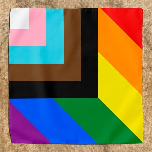 LGBTQ  Pride _ Rainbow Progress Flag Bandana