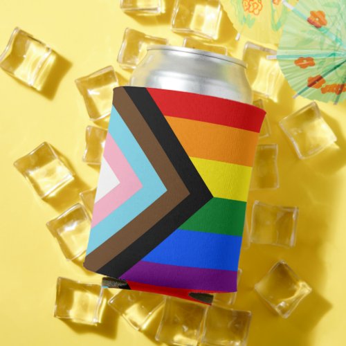 LGBTQ  Pride _ Rainbow Progress Flag Can Cooler