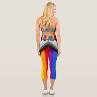 LGBTQ & Pride - Rainbow Progress Flag Capri Leggings