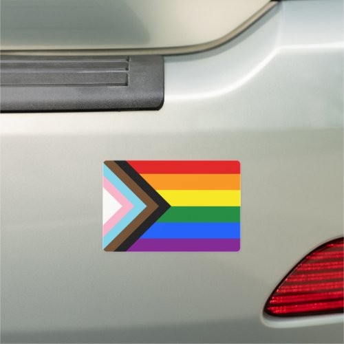 LGBTQ  Pride _ Rainbow Progress Flag  Car Magnet
