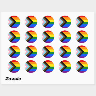 LGBTQ & Pride - Rainbow Progress Flag  Classic Round Sticker