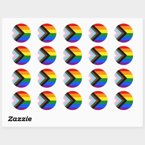 LGBTQ  Pride _ Rainbow Progress Flag  Classic Round Sticker
