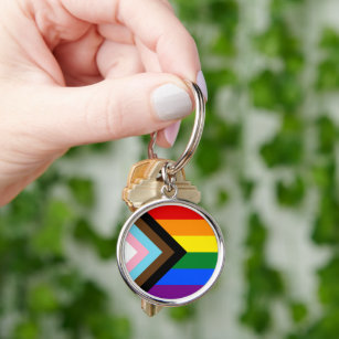 LGBTQ & Pride - Rainbow Progress Flag Keychain