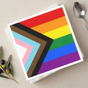 LGBTQ & Pride - Rainbow Progress Flag Napkins