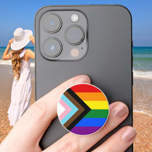 LGBTQ & Pride - Rainbow Progress Flag PopSocket