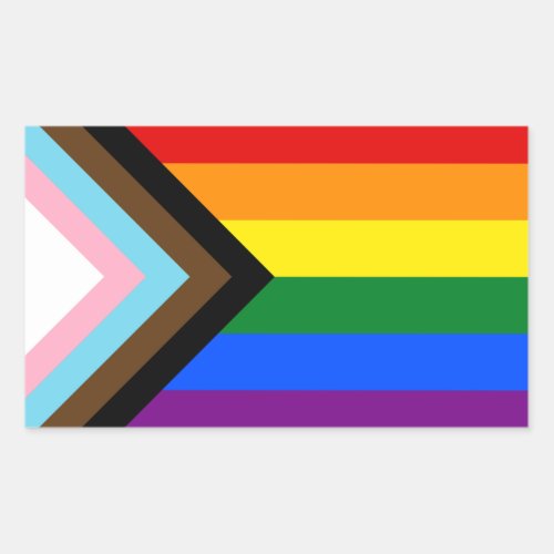 LGBTQ  Pride _ Rainbow Progress Flag Rectangular Sticker