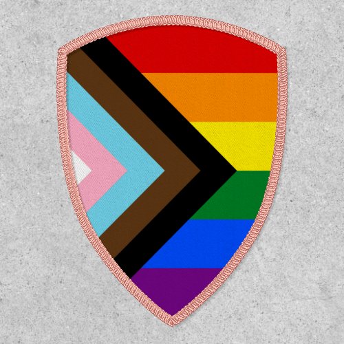LGBTQ  Pride _ Rainbow Progress Flag shield Patch