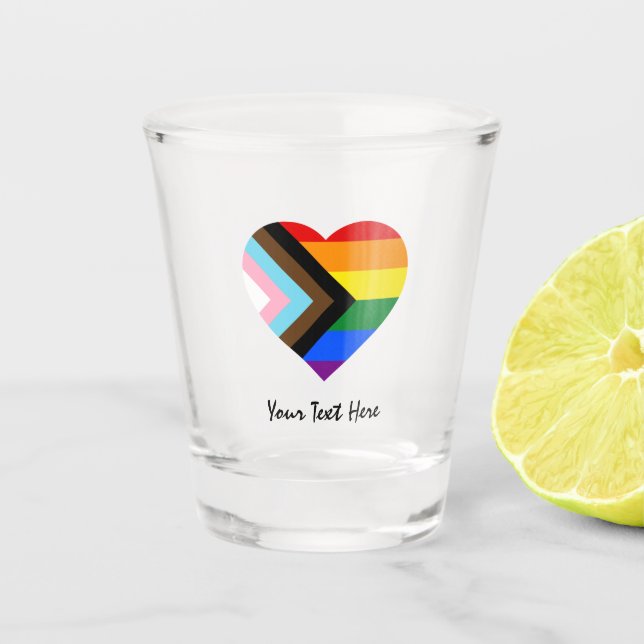 LGBTQ & Pride - Rainbow Progress Flag Shot Glass (Front)