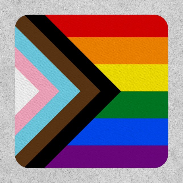 LGBTQ & Pride - Rainbow Progress Flag SQ Patch (Front)