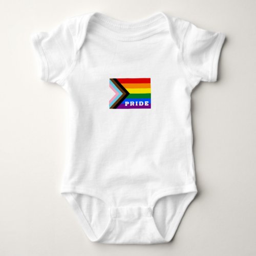 LGBTQ  Pride _ Rainbow Progress Flag Toddler Baby Bodysuit