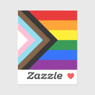 LGBTQ & Pride - Rainbow Progress Flag / Vinyl Sticker