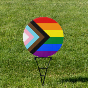 LGBTQ & Pride - Rainbow Progress Flag Yard Sign