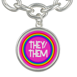 LGBTQ Pride Rainbow Pronouns They Them Bracelet