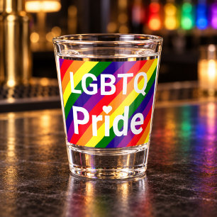 LGBTQ Pride Rainbow Stripe Party Toast Shot Glass