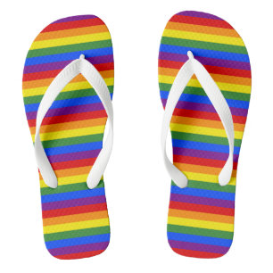 LGBTQ Pride Rainbow Stripe Pattern Flip Flops
