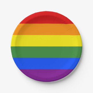 LGBTQ Pride Rainbow Stripes Paper Plates