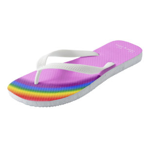 LGBTQ Pride Rainbow with custom text Love is Love Flip Flops