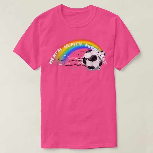 Lgbtq Pride Soccer Mental Health3041 1375  T-Shirt (Design Front)