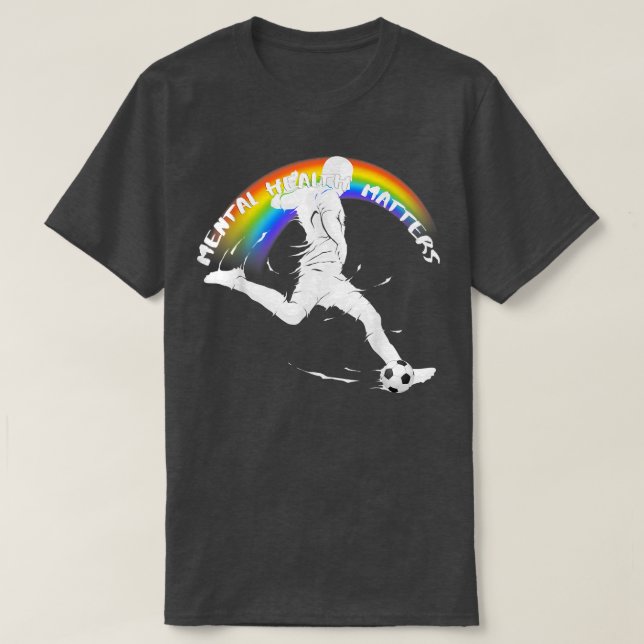 Lgbtq Pride Soccer Mental Health3043 1377  T-Shirt (Design Front)