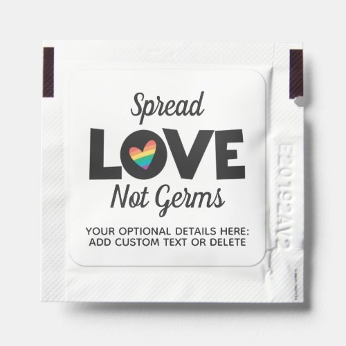 LGBTQ Pride spread love not germs rainbow heart Hand Sanitizer Packet