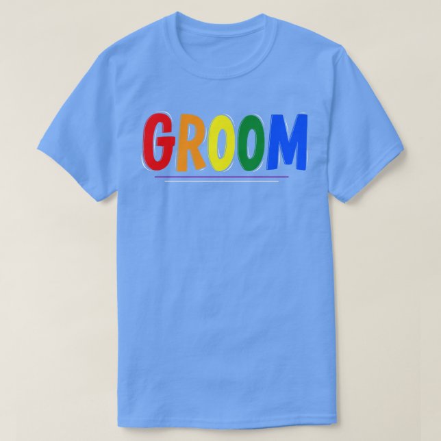 LGBTQ Pride Wedding GroomT-Shirt T-Shirt (Design Front)