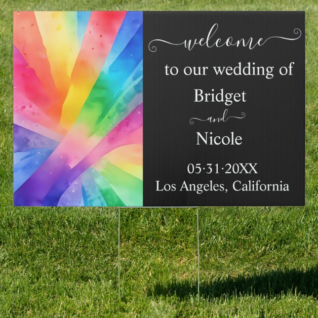 lgbtq pride wedding welcome sign (Insitu)