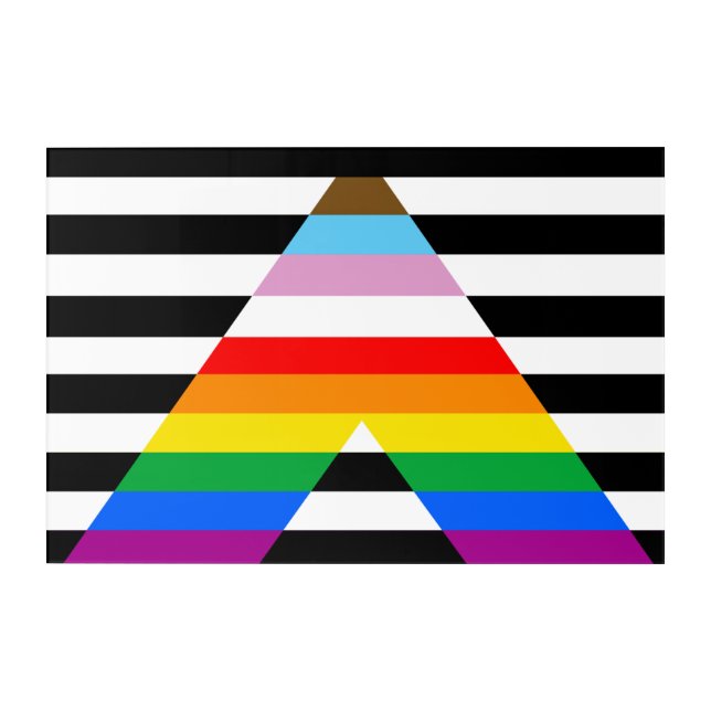 LGBTQ Progress Ally Pride Flag Acrylic Print (Front)