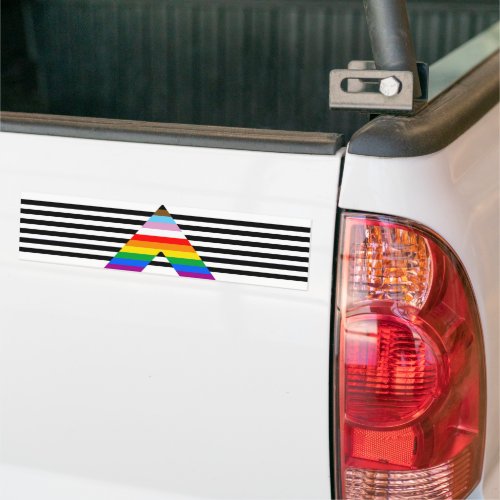 LGBTQ Progress Ally Pride Flag Bumper Sticker