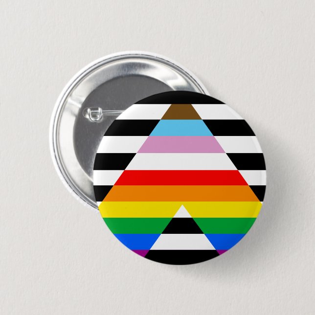 LGBTQ Progress Ally Pride Flag Button (Front & Back)