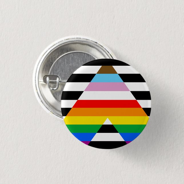 LGBTQ Progress Ally Pride Flag Button (Front & Back)