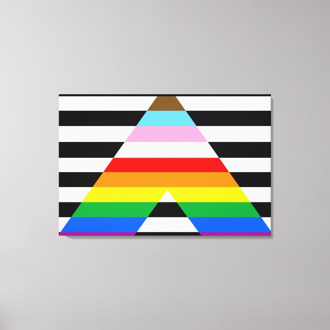 LGBTQ Progress Ally Pride Flag Canvas Print (Front)