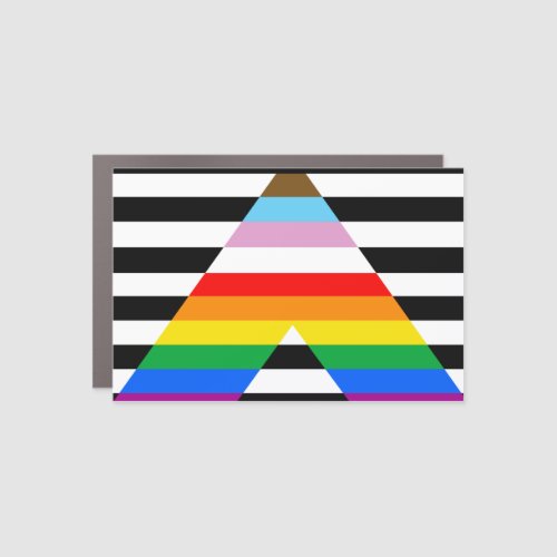 LGBTQ Progress Ally Pride Flag Car Magnet