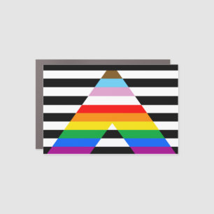 LGBTQ Progress Ally Pride Flag Car Magnet