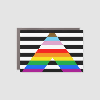 LGBTQ Progress Ally Pride Flag Car Magnet