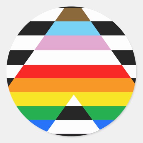 LGBTQ Progress Ally Pride Flag Classic Round Sticker