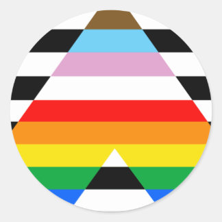 LGBTQ Progress Ally Pride Flag Classic Round Sticker