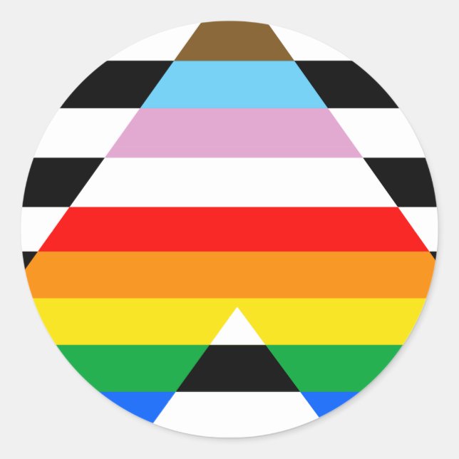 LGBTQ Progress Ally Pride Flag Classic Round Sticker (Front)
