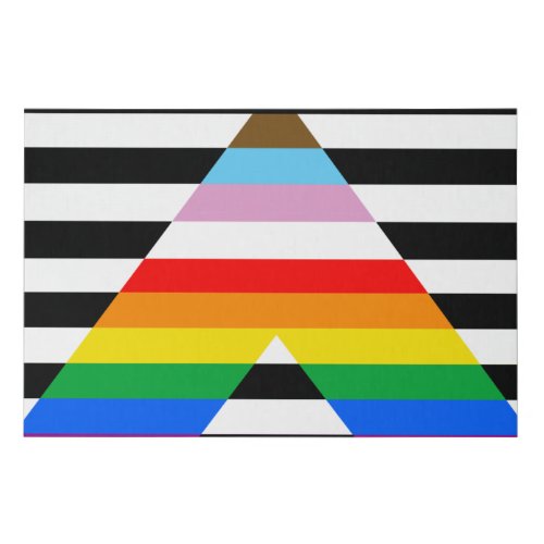 LGBTQ Progress Ally Pride Flag Faux Canvas Print