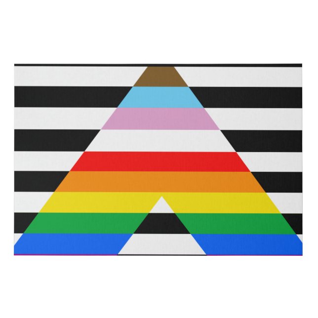 LGBTQ Progress Ally Pride Flag Faux Canvas Print (Front)