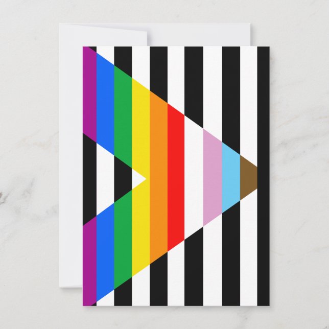 LGBTQ Progress Ally Pride Flag Holiday Card (Front)