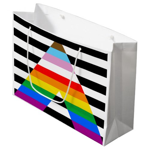 LGBTQ Progress Ally Pride Flag Large Gift Bag